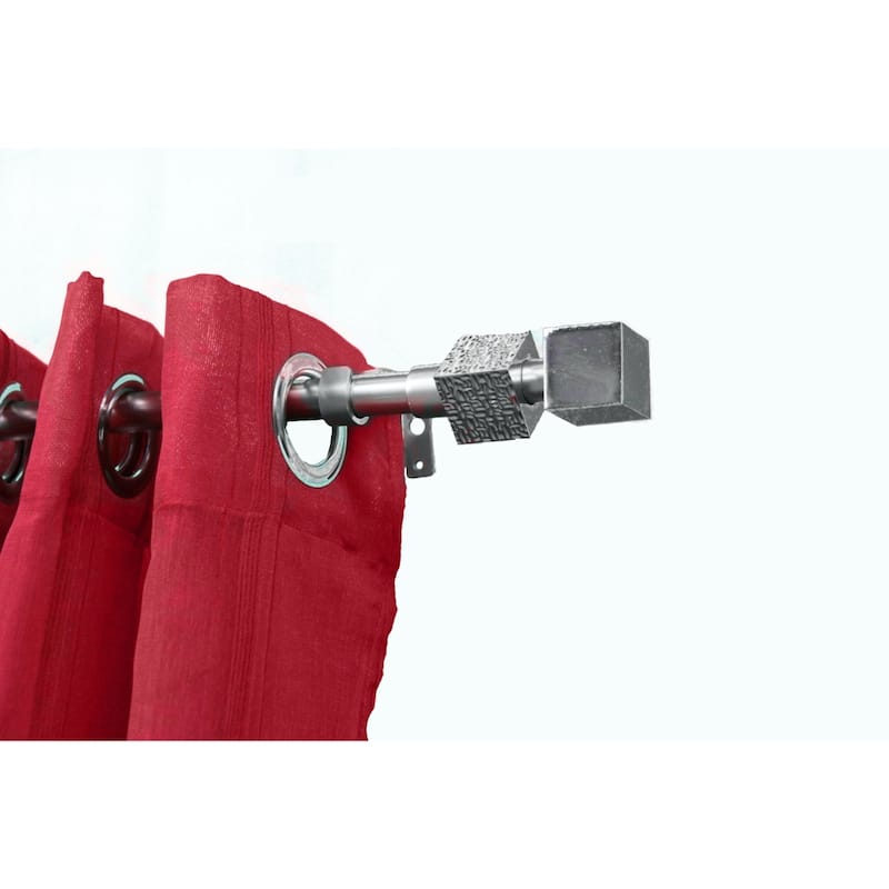 Adjustable 3/4" Single Window Curtain Rod 50" to 82" Graphite - 50" to 82" L x 3/4" D