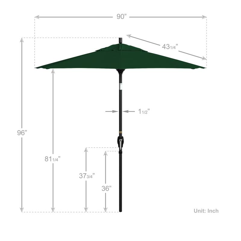 Okaloosa 7.5ft Round Crank Lift Tilting Patio Umbrella by Havenside Home, Base Not Included