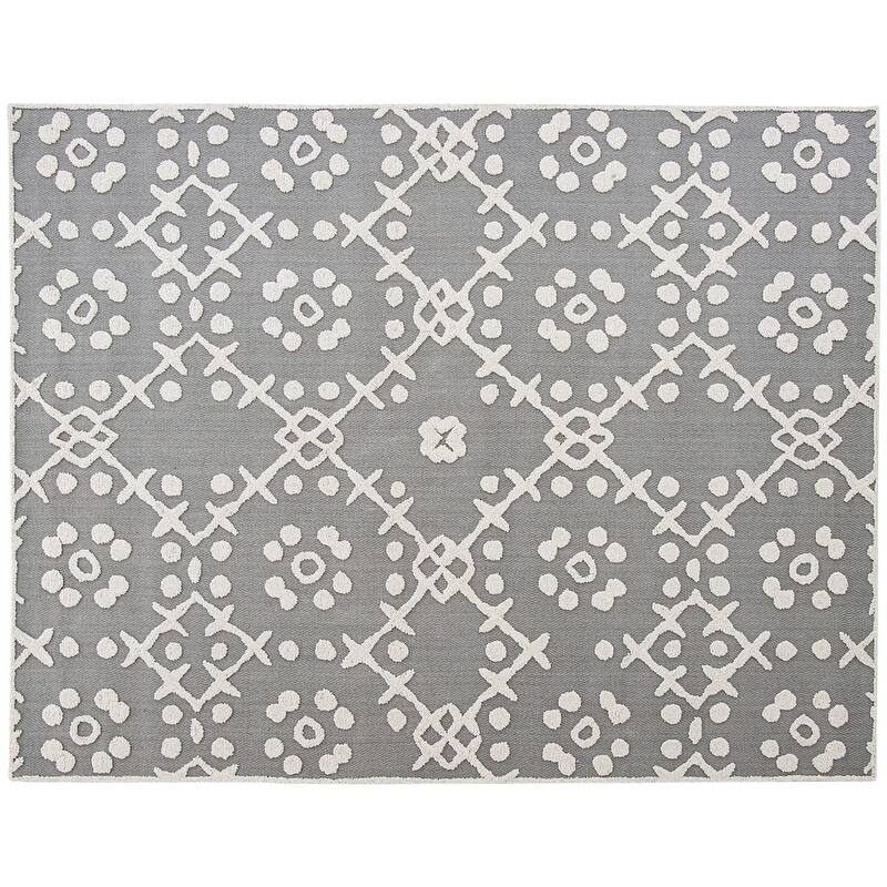 Handmade Athens Collection Gray/Ivory Wool Area Rug - 7' 6"x9' 6"
