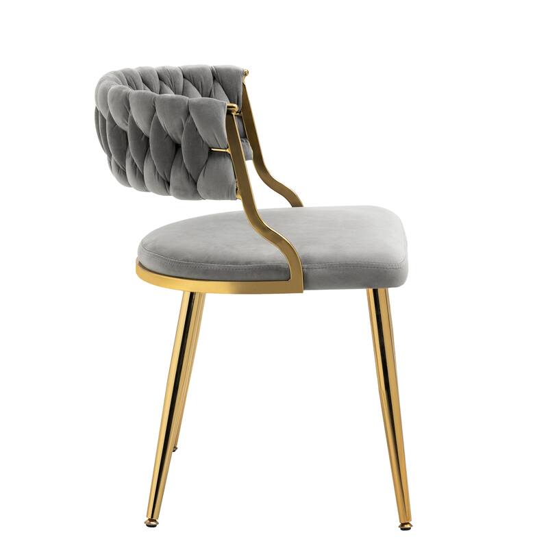 2PACK Upholstered Dining Chairs with Woven Back
