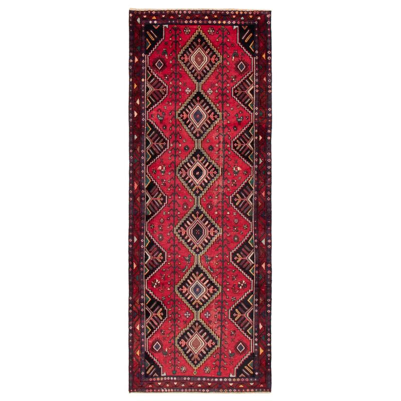 ECARPETGALLERY Hand-knotted Anadol Red Wool Rug - 4'0 x 10'10 - Red - 4'0 x 10'10