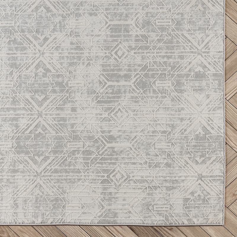 Gertmenian Ethan Marion Modern Abstract Grey Area Rug Runner - 2' 2" x 8'