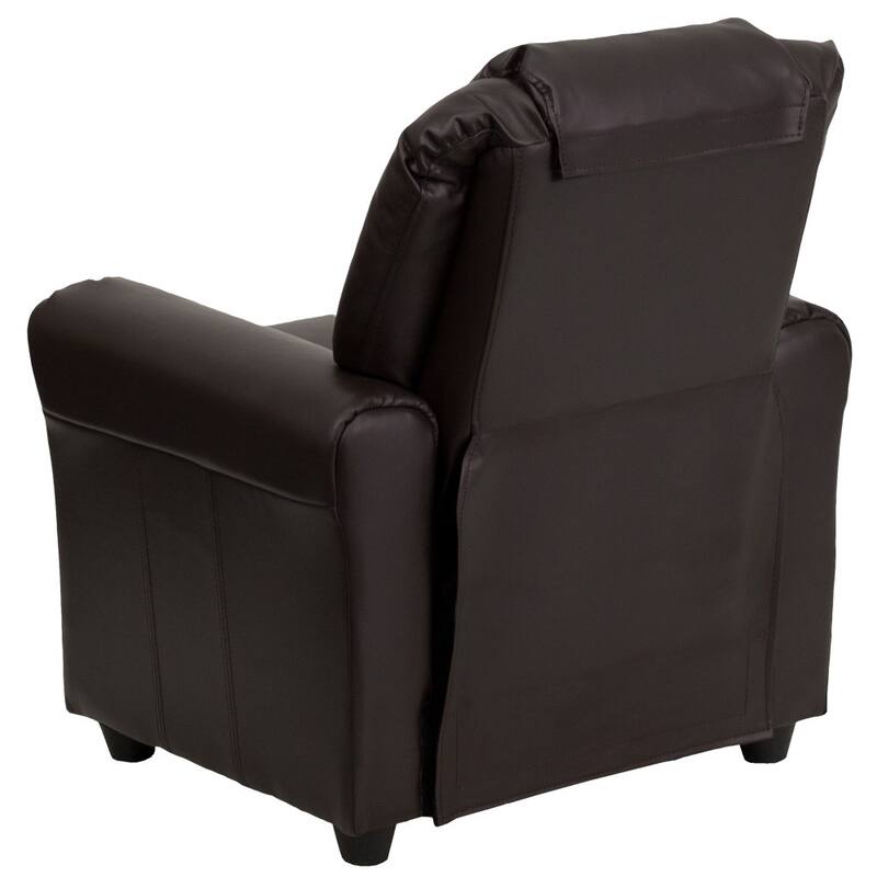 Contemporary Kids Recliner with Cup Holder and Headrest - 24"W x 21.5" - 36.5"D x 27"H