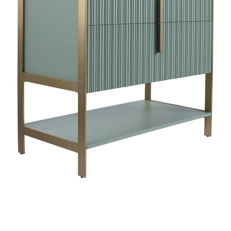 Fine Fixtures Serenity Modern Bathroom Vanity with White Carrara Stone Top