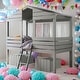 preview thumbnail 1 of 10, Contemporary Twin Size Low Loft Wood House Bed with Two Drawers, Sturdy Construction & Unique Design, Maximized Space, Grey