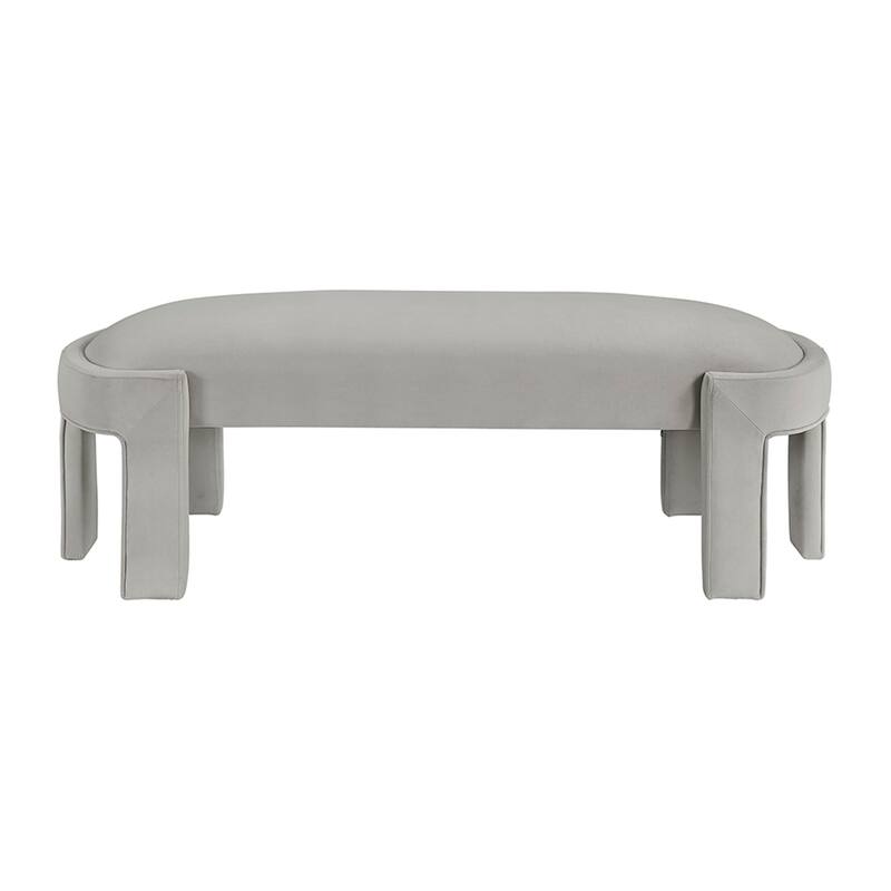 Revere 54" Velvet Upholstered Bench - High-Density Foam Cushioned Seat