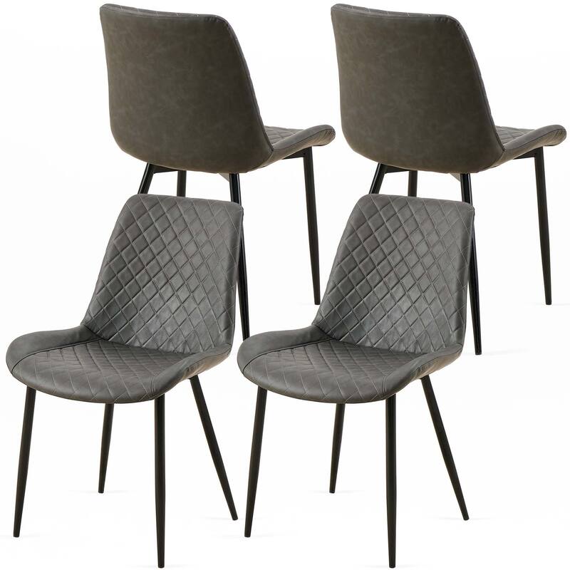 Mid-Century Leathaire Dining Chairs,Side Chair with Metal Legs