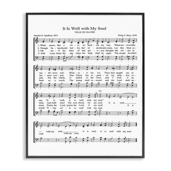 slide 2 of 10, Stupell It is Well Vintage Sheet Music Framed Giclee Texture Art Black Framed - 11 x 14