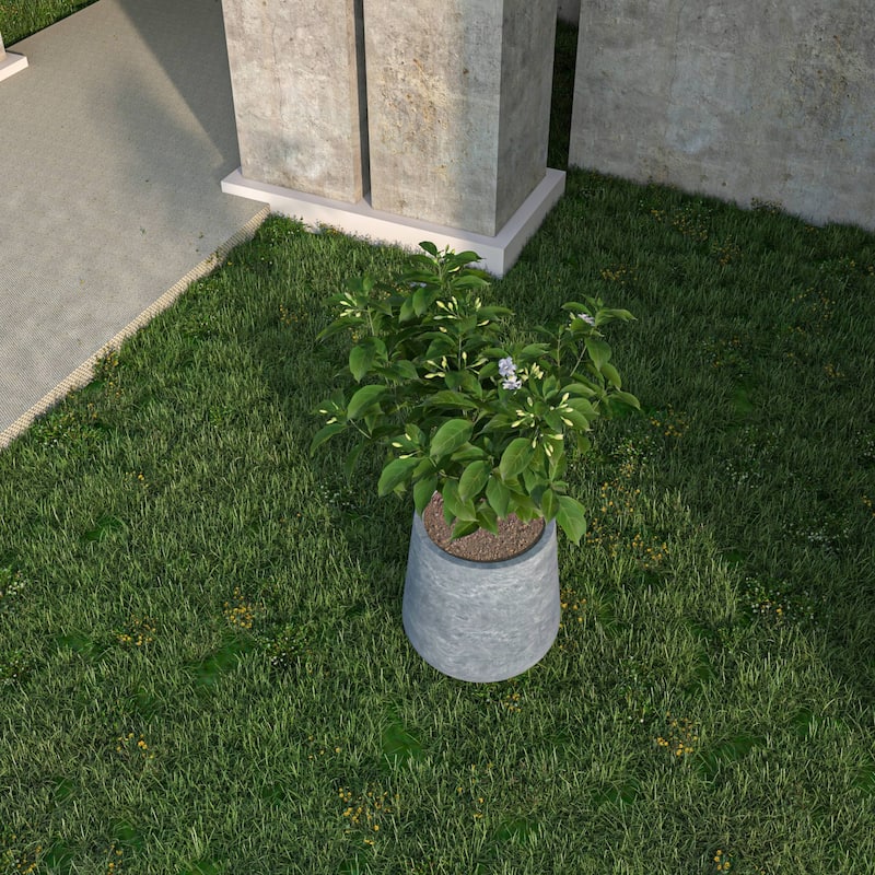 Orchid Round Decorative Fiberstone and MGO Clay Planter Pot With Drainage for Indoor Outdoor Home Office Yard Patio Porch Decor