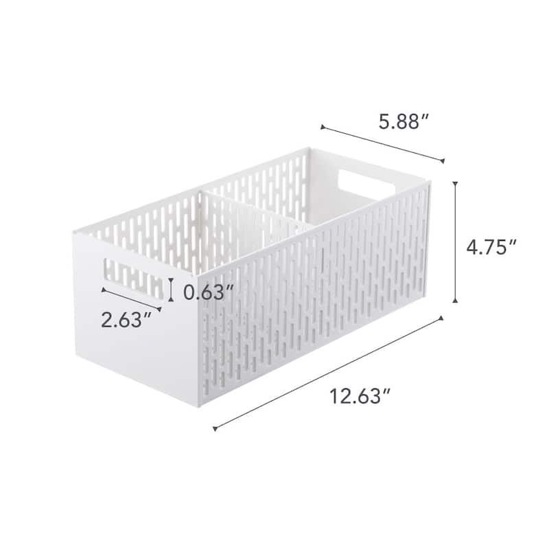 Yamazaki Home Stackable Vegetable Stocker, ABS Plastic - L 12.6 x W 6.02 x H 4.8 inches