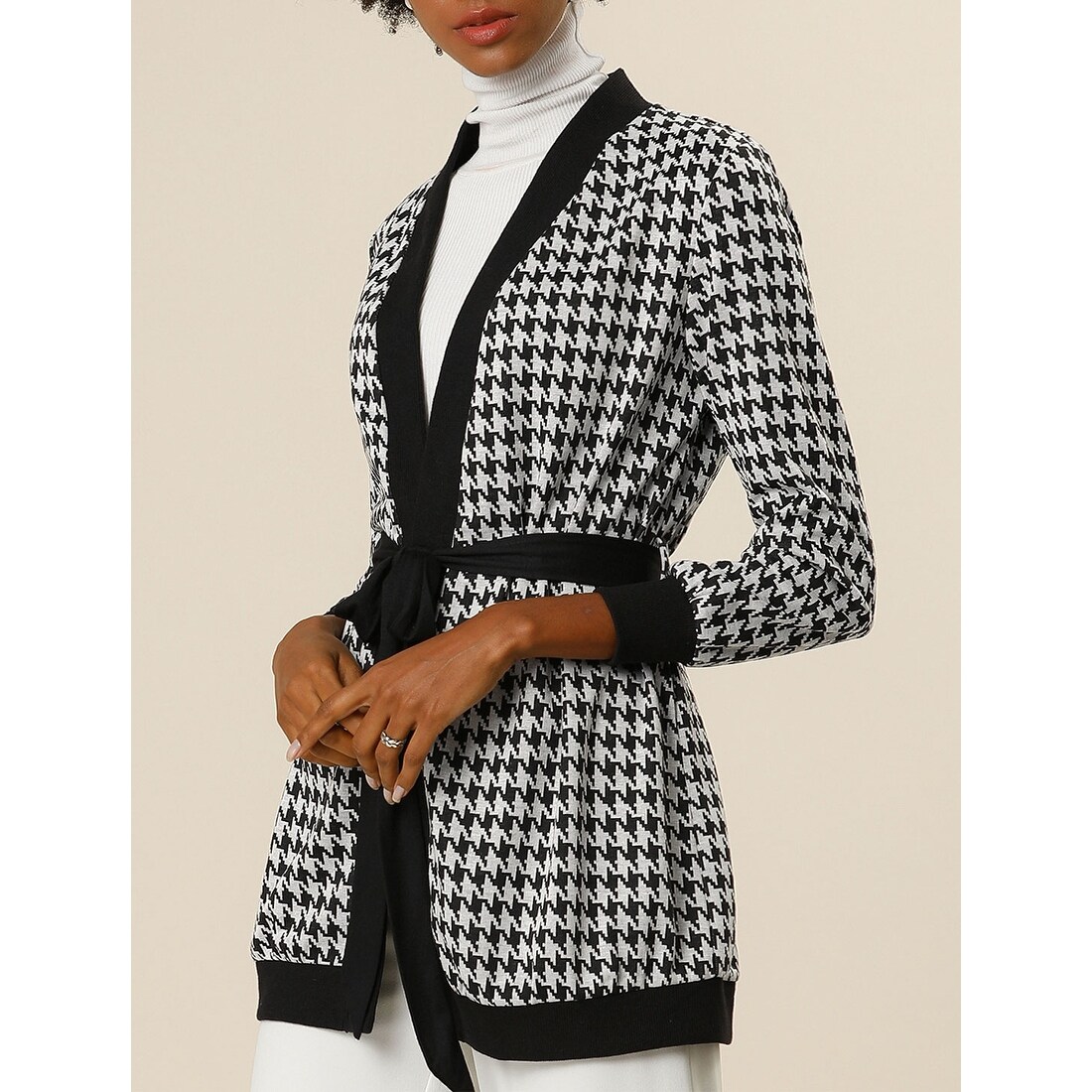 long cardigan with tie belt