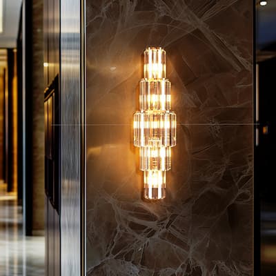 Sumptuous Triangular Prism Crystal Wall Sconce Bedside Lamp