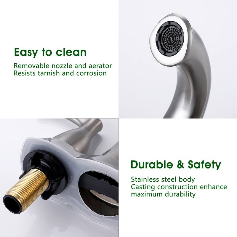 Topcraft Two Handle Bathroom Sink Faucet with Pop-Up Drainer