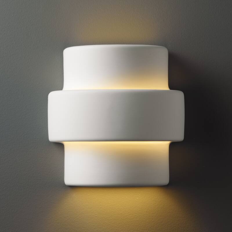 Justice Design Ambiance - Small Step Wall Sconce - Bisque - E26 - Incandescent
