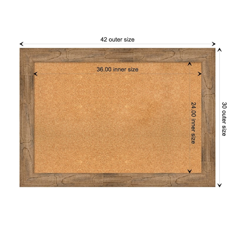 Owl Brown Wood Framed Natural Corkboard Bulletin Board - Board Size 36x24