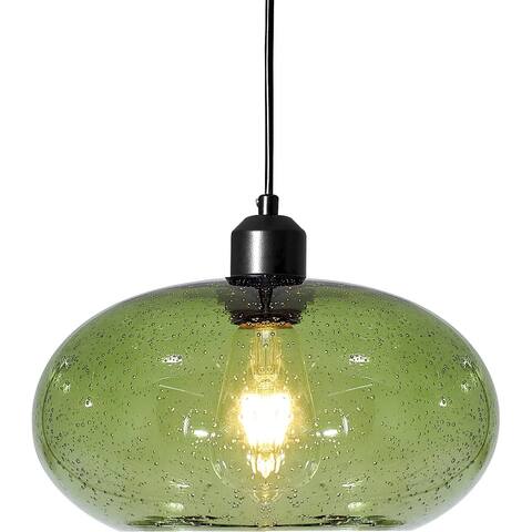 Industrial green glass pendant light kitchen island hanging lighting