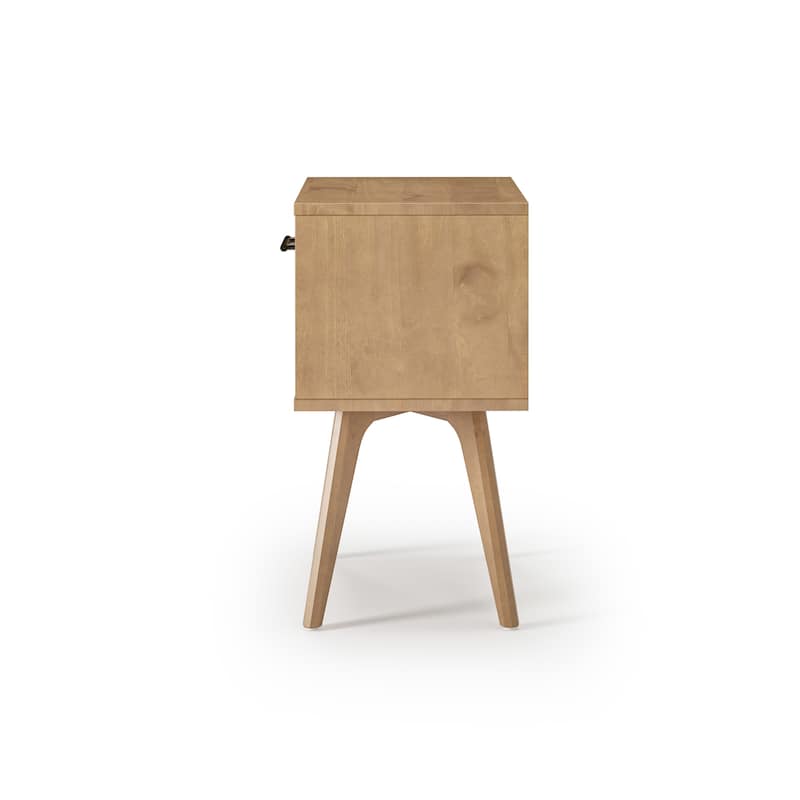 Mid Century Modern One Drawer Nightstand - White Finish