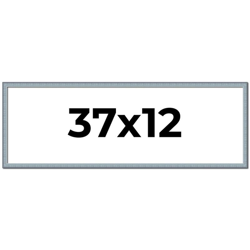 37x12 Frame Rustic Sky Blue Solid Wood Picture Frame | 0.75 Inch