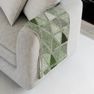 Premium Machine Washable Modern Diamonds Sherpa Throw Blanket