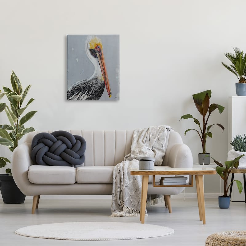 Stupell Nautical Pelican Portrait Canvas Wall Art Design by Stacy Gresell
