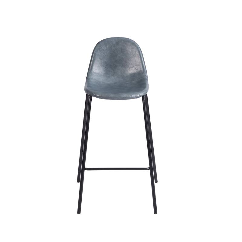 Porthos Home Theo Counter Stools Set Of 2, PU Leather Upholstery, Iron Legs