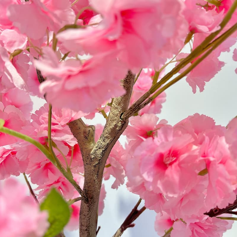 Decorative Faux Artificial Cherry Blossom Silk Tree in Pot for Home Decor