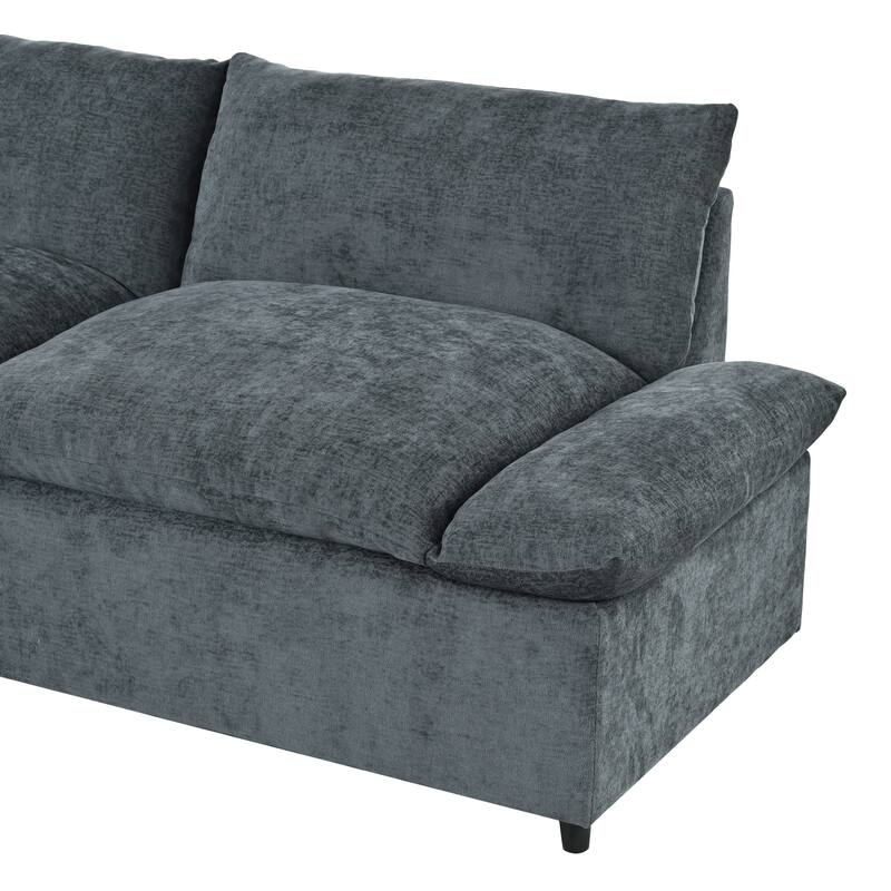 L-Shaped Modular Sectional Sofa, Comfy Upholstered 5 Seater Sofa, Corner Sofa with Hidden Storage Compartments