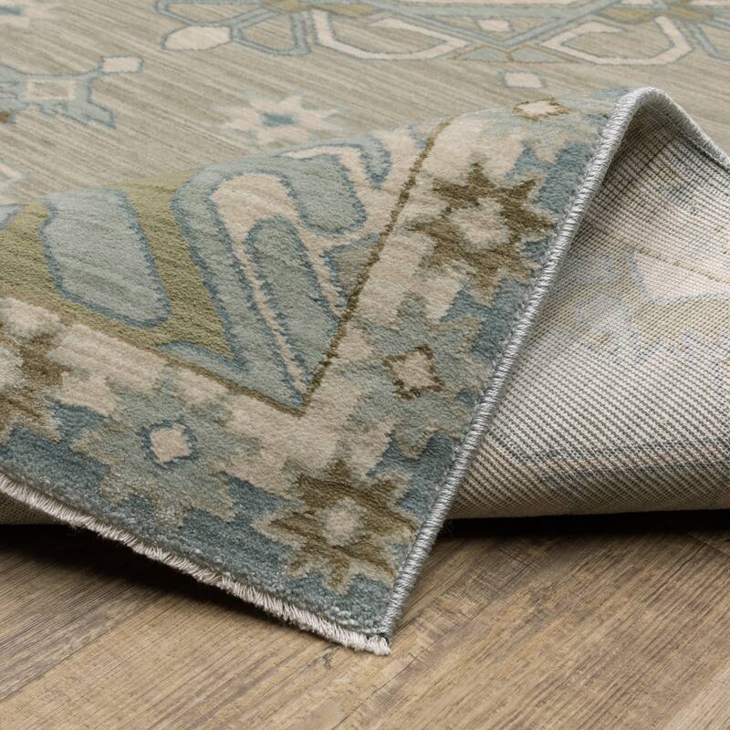 Meadow Bohemian Old World Inspired Grey/ Blue Area Rug