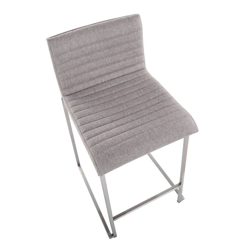 Silver Orchid Magda 26" Fixed-Height Upholstered Counter Stool (Set of 2)
