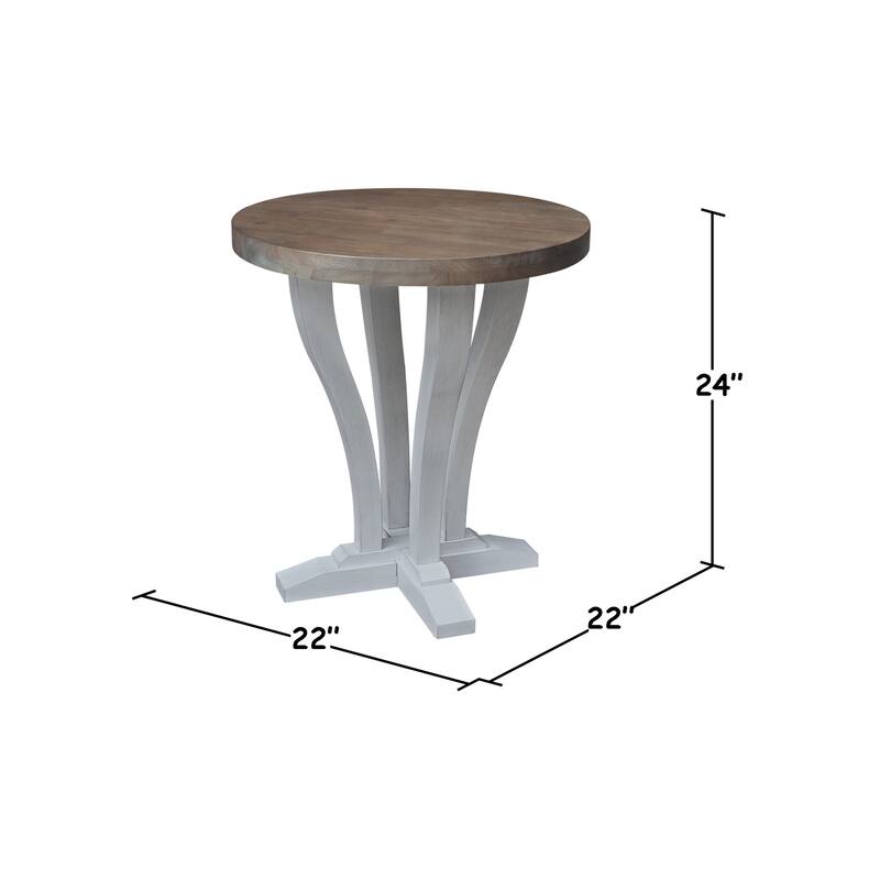 LaCasa Solid Wood Round End Table