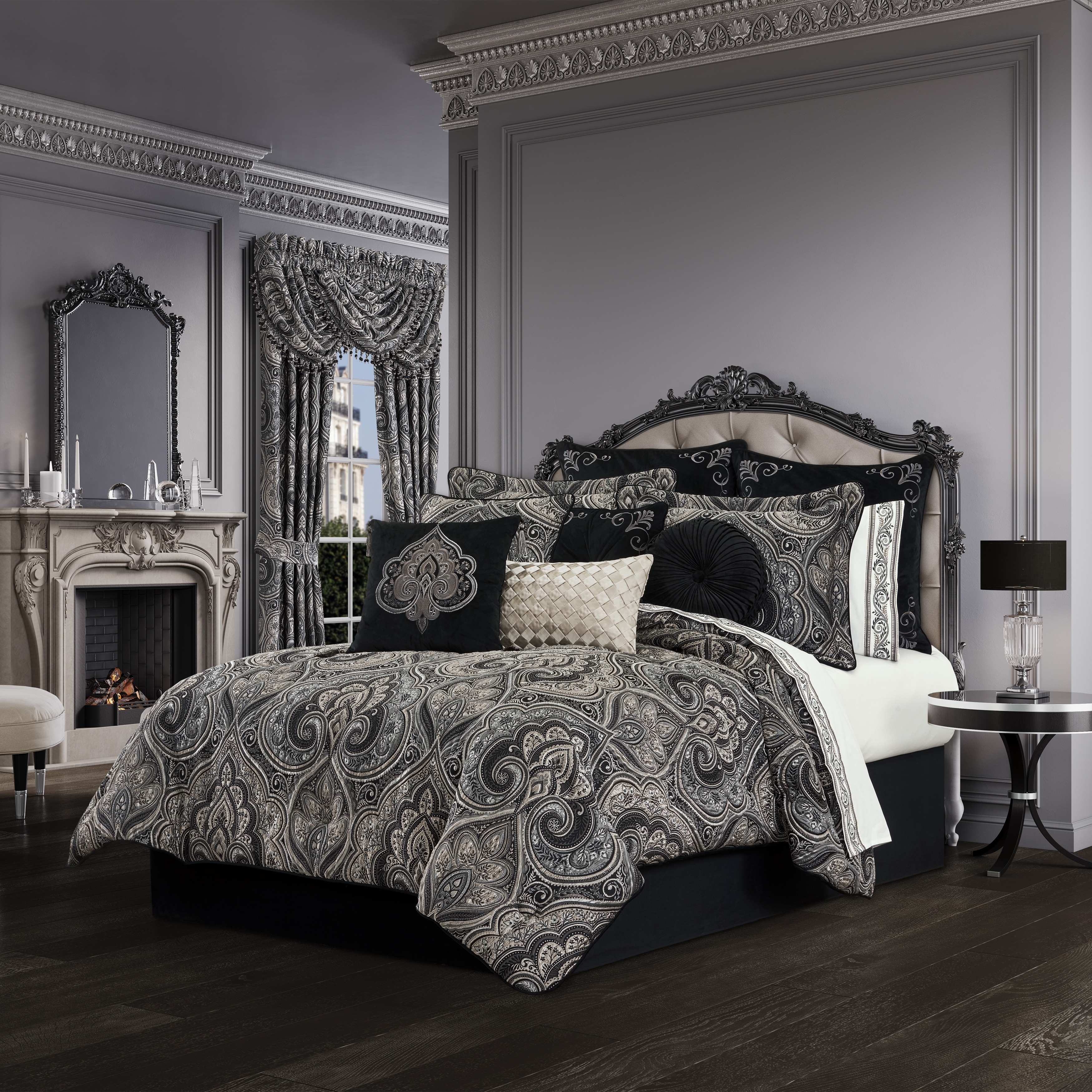 Black King Size Victorian Comforters and Sets Bed Bath Beyond