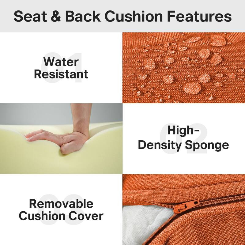 22" W x 24" D x 6" T Outdoor Lounge Chair Replacement Cushion Set Water and Fade Resistant