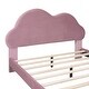 preview thumbnail 7 of 7, White Full Size Upholstered Platform Bed with Cloud-Shape Headboard