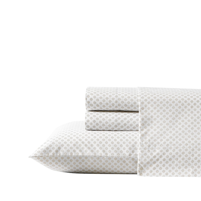 Stone Cottage Cotton Percale Printed Sheet Set - King - Millstone