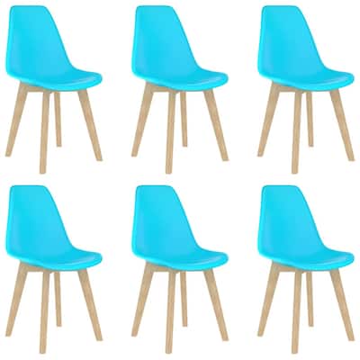 vidaXL Dining Chairs Accent Side Chair with Wooden Legs for Kitchen Plastic
