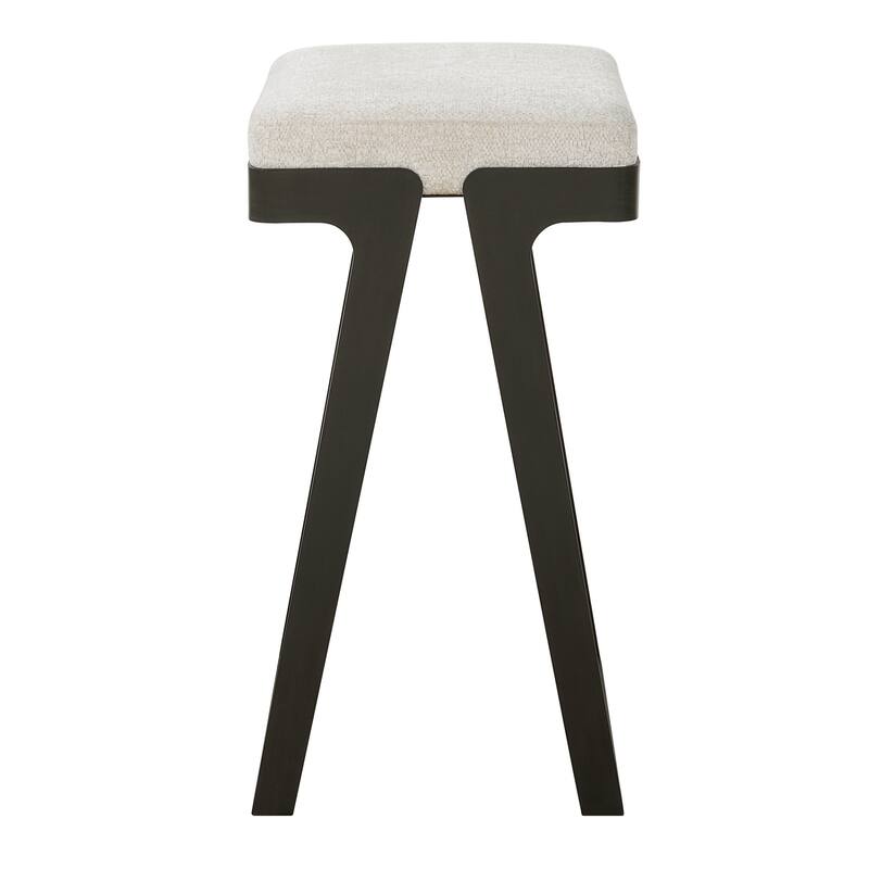 Curved Base Counter Stool - 26" - Black and Cream