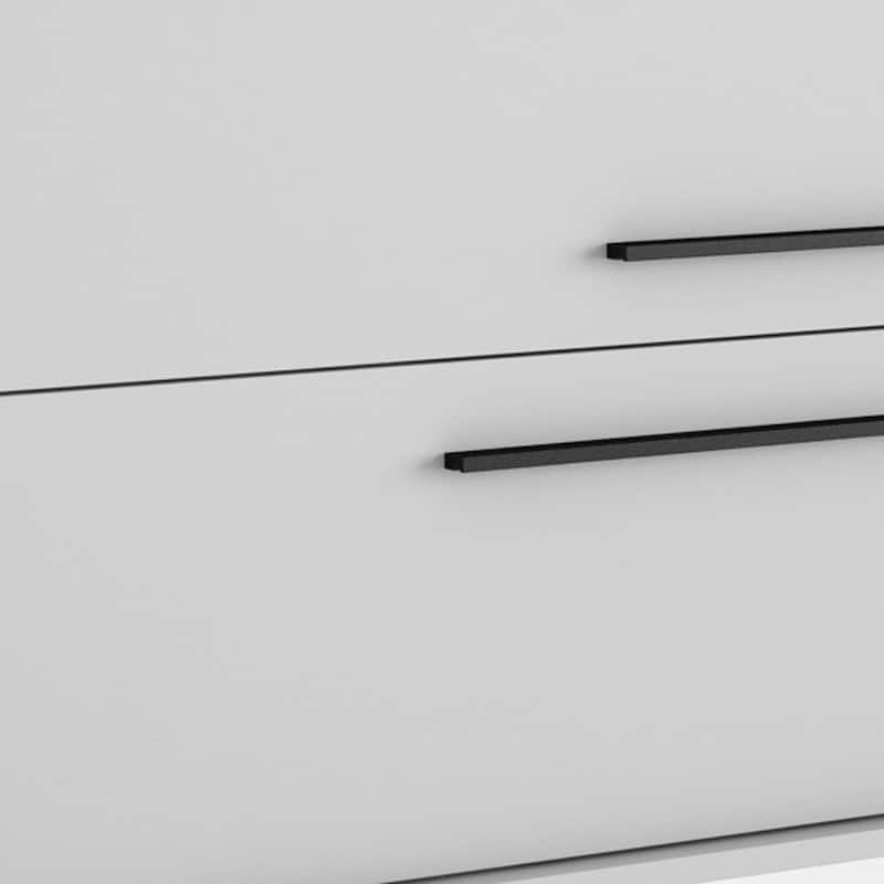 HomeRoots 32" Off White Wood Floating Bathroom Vanity With White Sink And Two Drawers - 32.00 in. x 24.60 in. x 21.60 in.