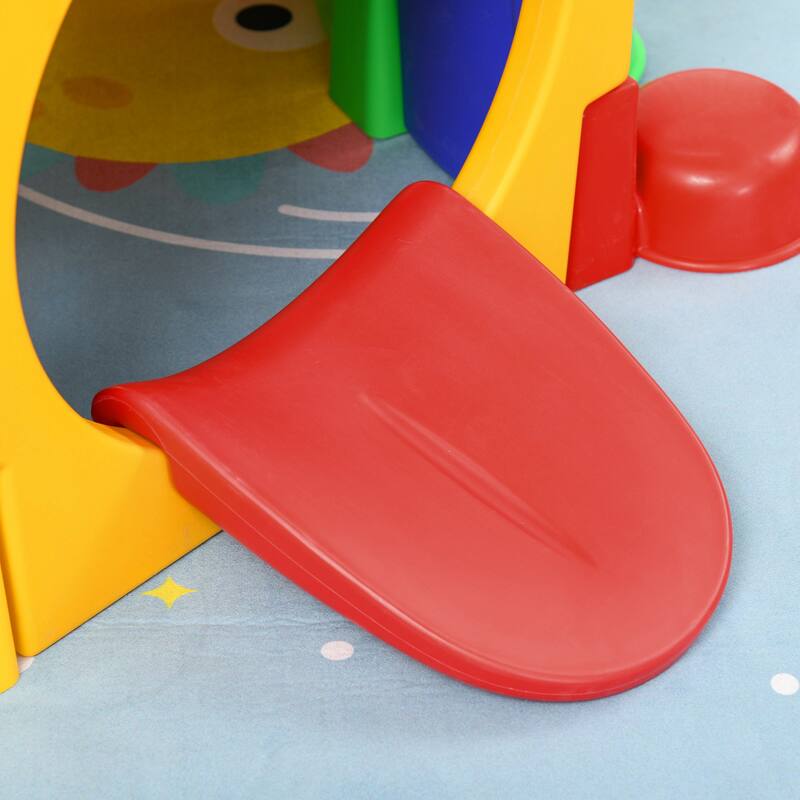 Qaba Kids Caterpillar Tunnel Outdoor Indoor Climb-N-Crawl Play Equipment for 3-6 Years Old, 6 Sections