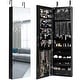 preview thumbnail 8 of 6, Wall Door Jewelry Armoire Cabinet with Full-Length Mirror Black