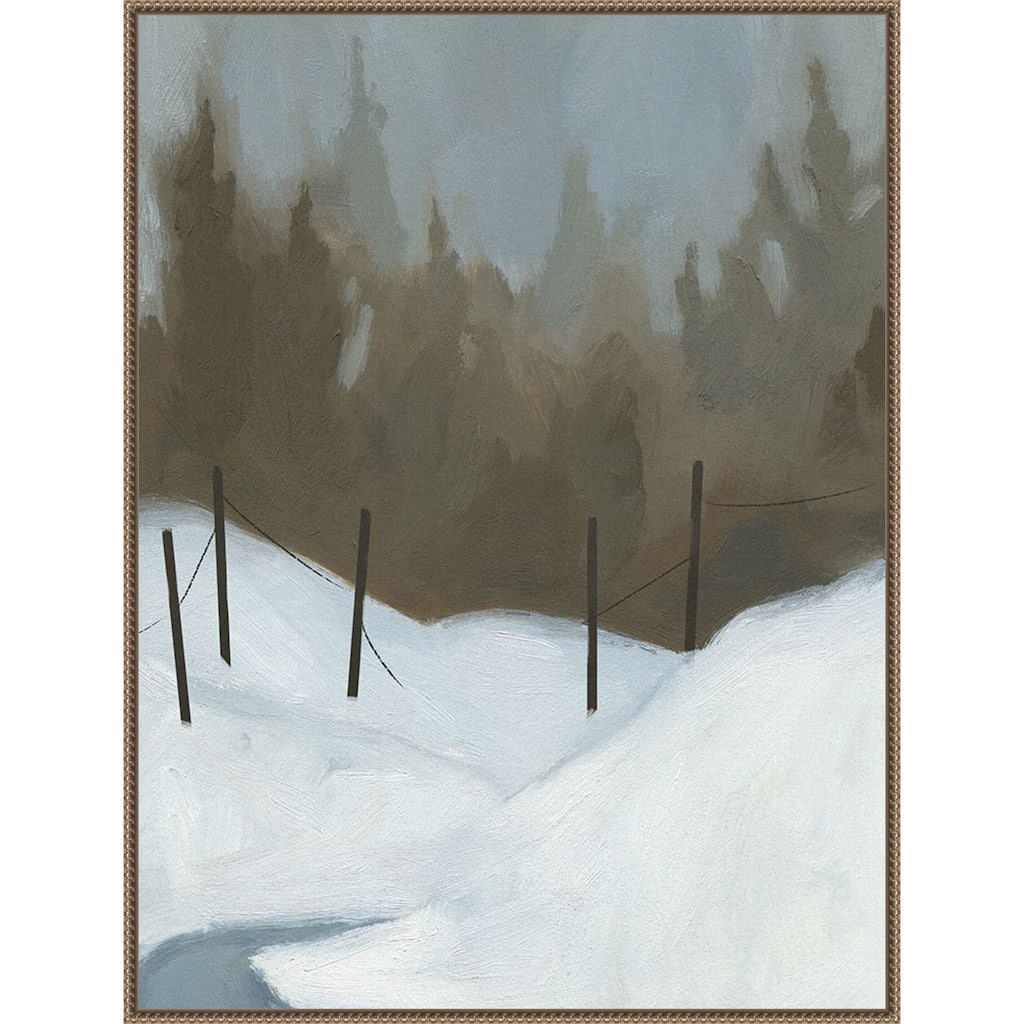 Deep Snow III by Jacob Green Framed Canvas Wall Art - Sylvie Beaded Bronze