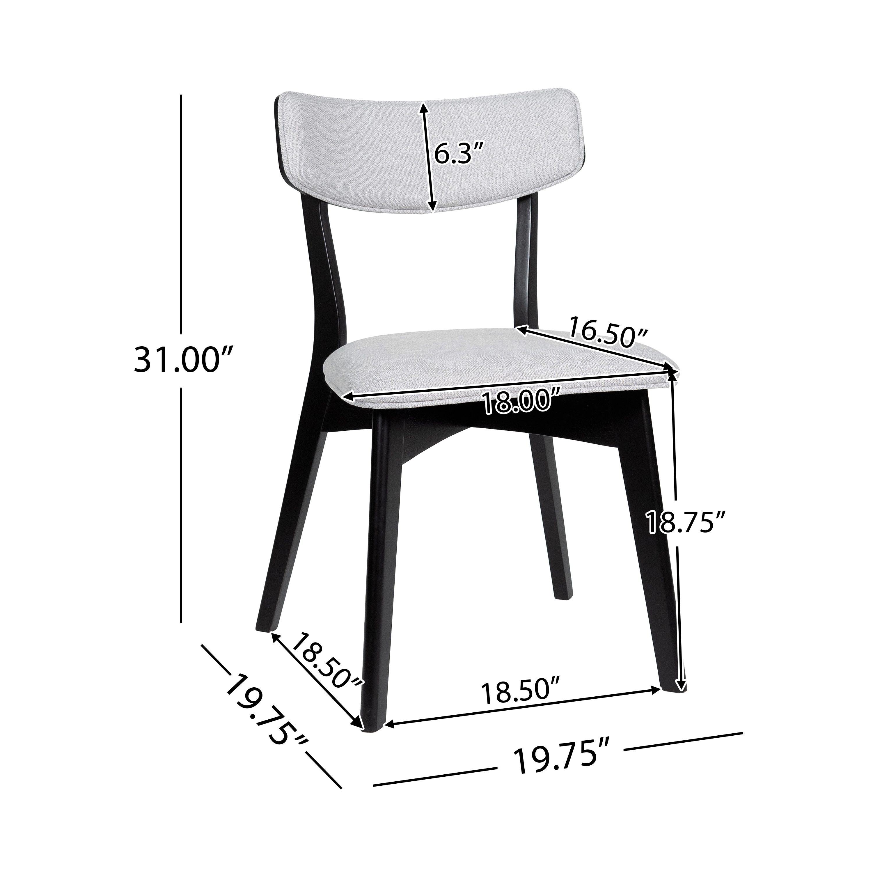 Chazz Mid Century Upholstered Dining Chairs (Set of 2) by Christopher Knight Home