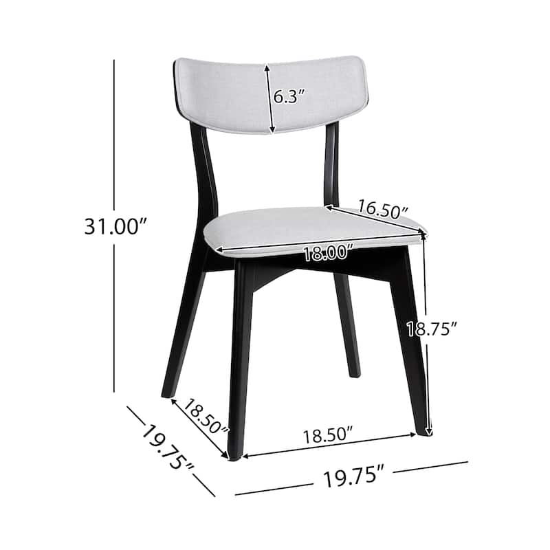 Chazz Mid-Century Modern Upholstered Rubberwood Dining Chairs (Set of 2) by Christopher Knight Home
