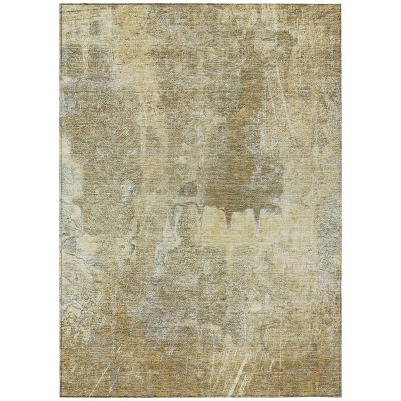 Machine Washable Indoor/ Outdoor Abstract Modern Chantille Rug