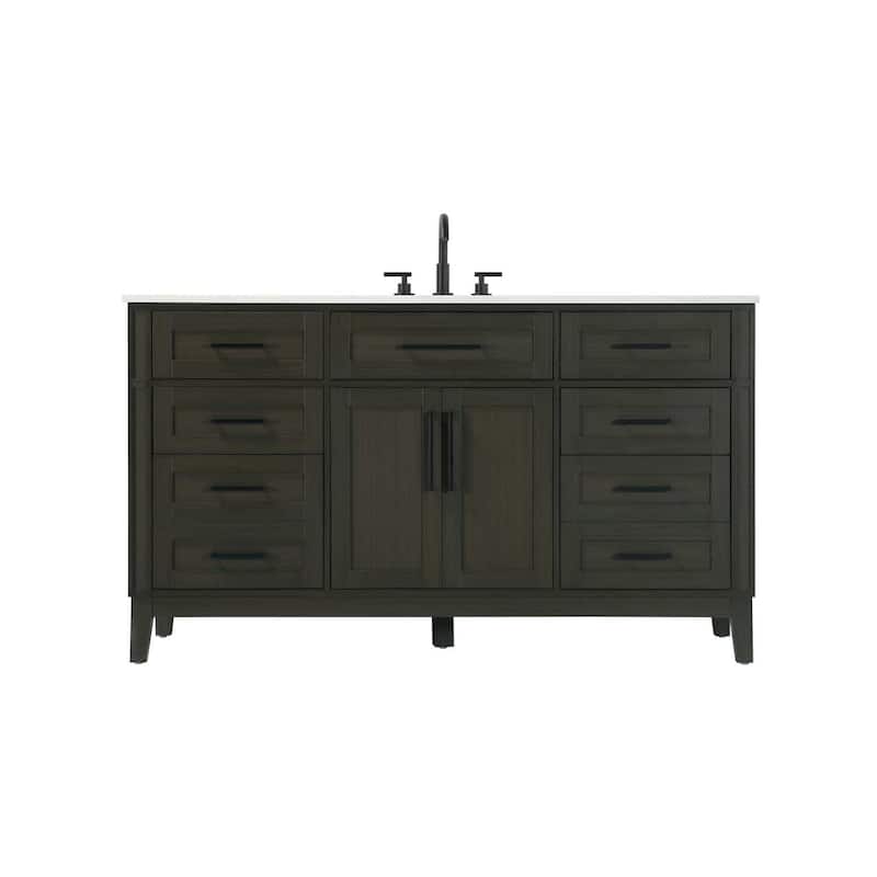 Rachel Single Bathroom Vanity (48-60 inch) - Mocha Brown - 60"