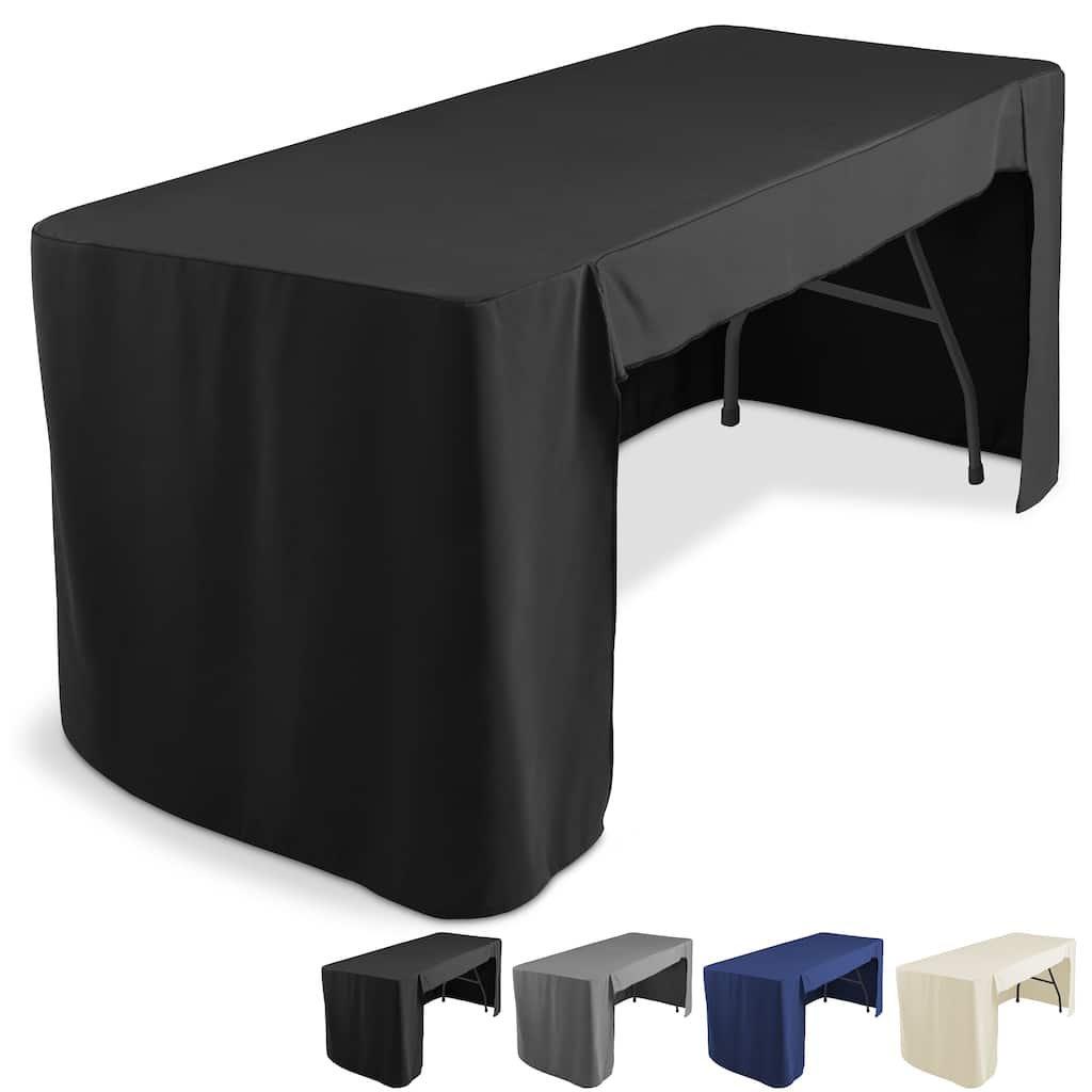 6ft Fitted Tablecloth with Open Back Trade Show Table Cover - 6 ft