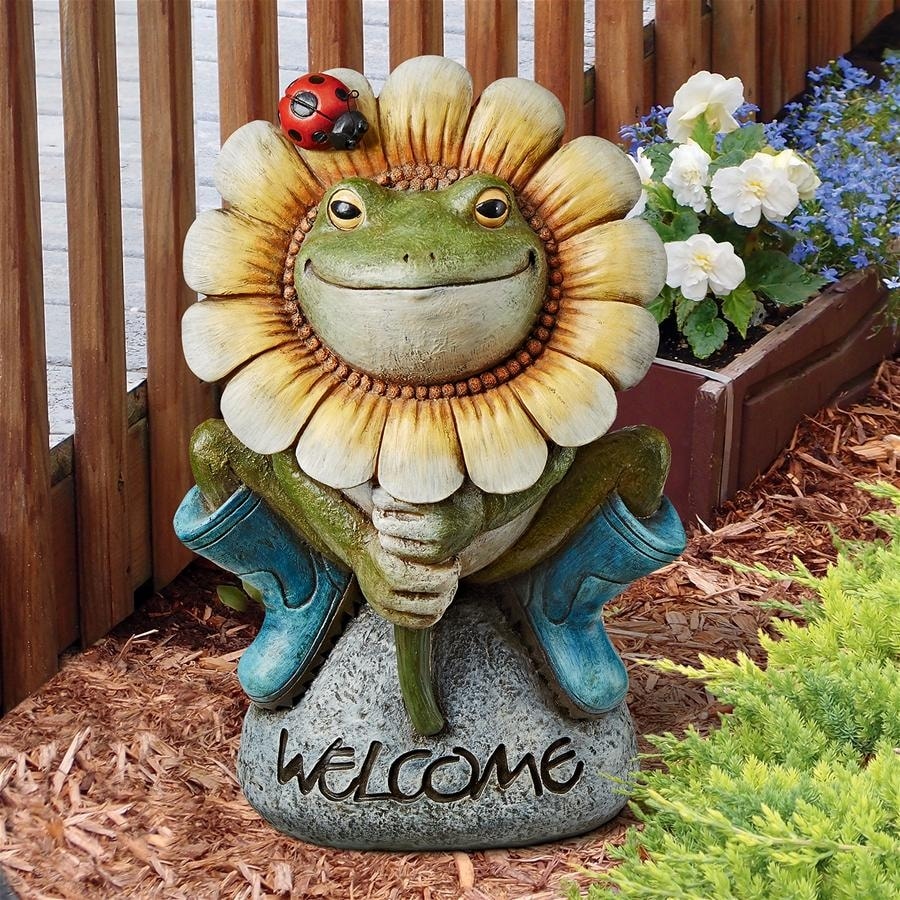 Floral Frog welcome, metal rectangle sign - Greenery Market