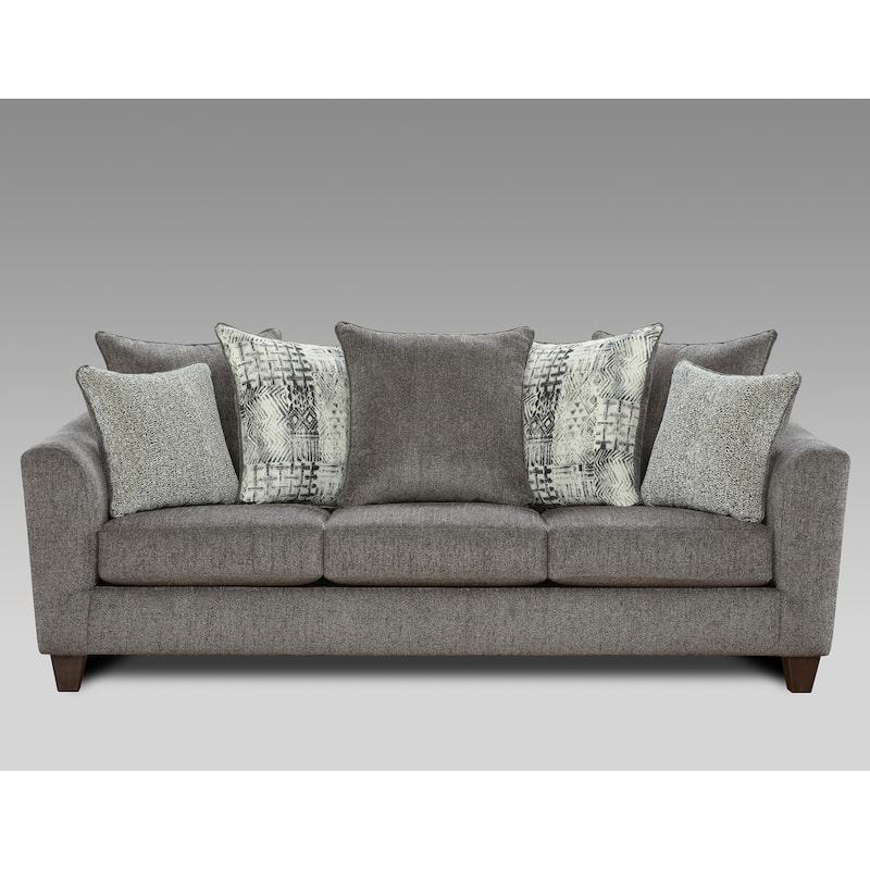 Roundhill Furniture Davoz Upholstered Stationary Sofa, Tori Slate - Grey