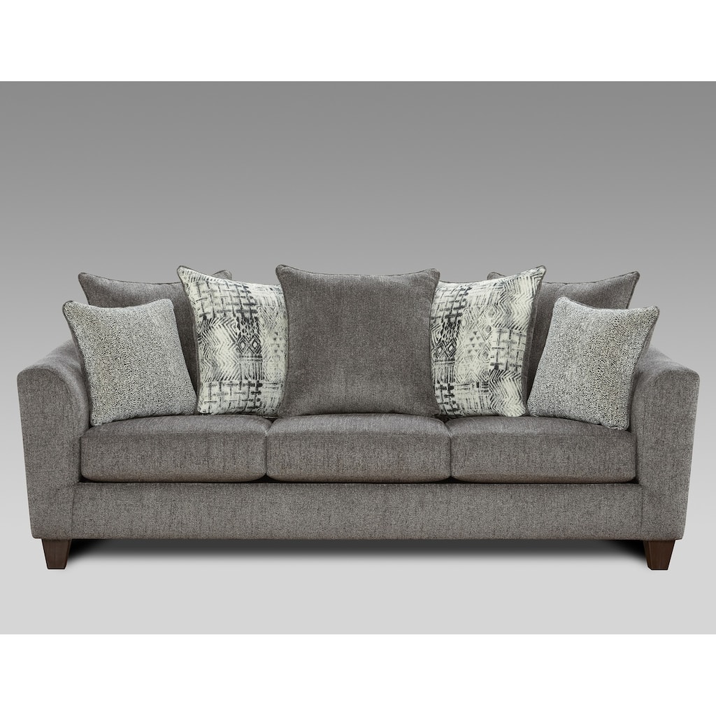 Roundhill Furniture Davoz Upholstered Stationary Sofa, Tori Slate