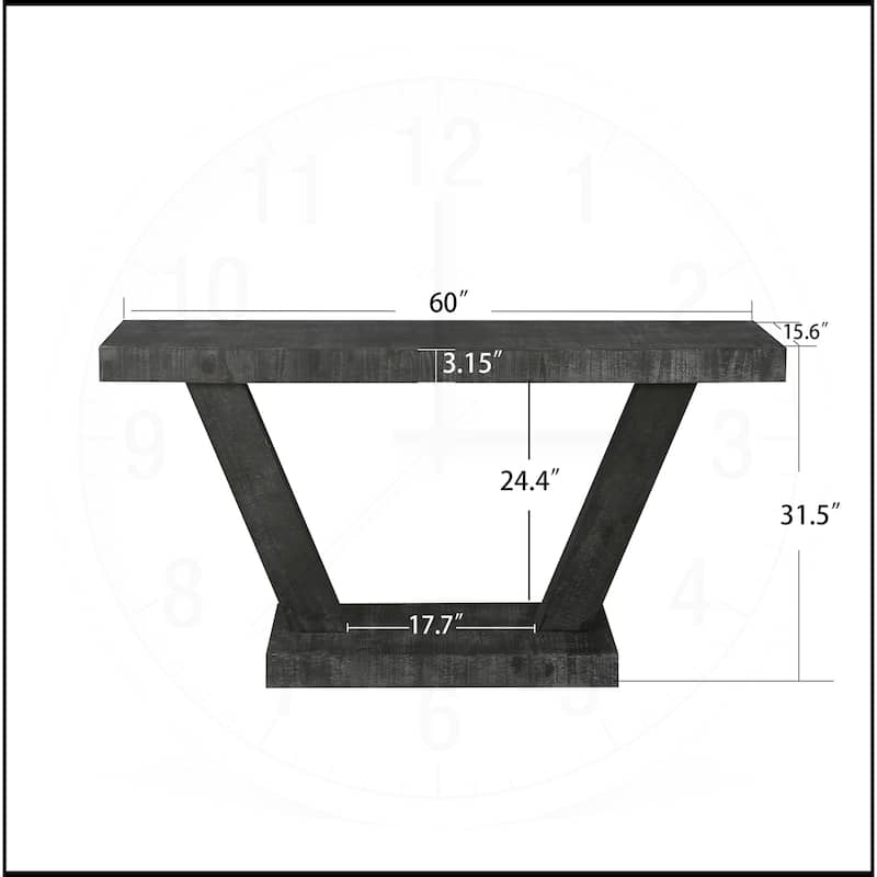 60 Inches Vintage Distressed Wood Entryway Console Table