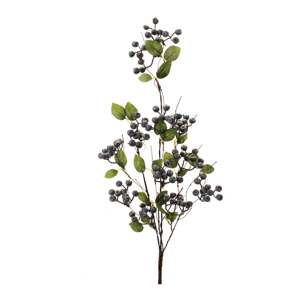 Blue Berry Foliage Spray (Set of 2) - Blue, Green